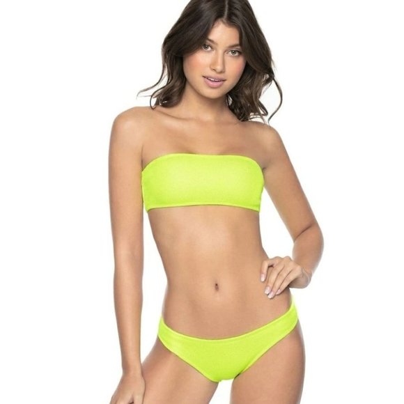 PILYQ Reef Bikini Bandeau Top Teeny Bottom M - Picture 1 of 2